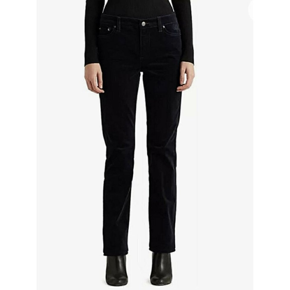 LAUREN RALPH LAUREN Black Label Women's Sz 10 Premier Blue Corduroy Pants Jeans